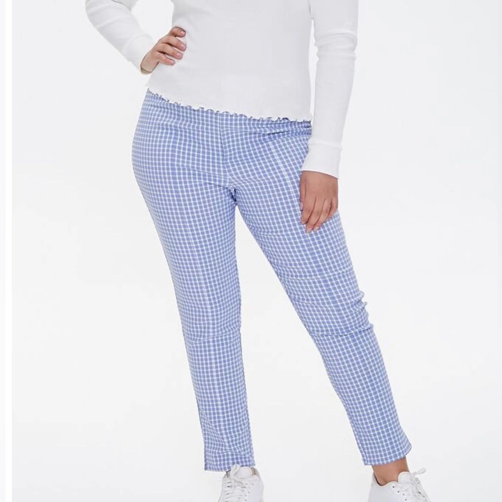 Forever 21 Blue Gingham Jeans